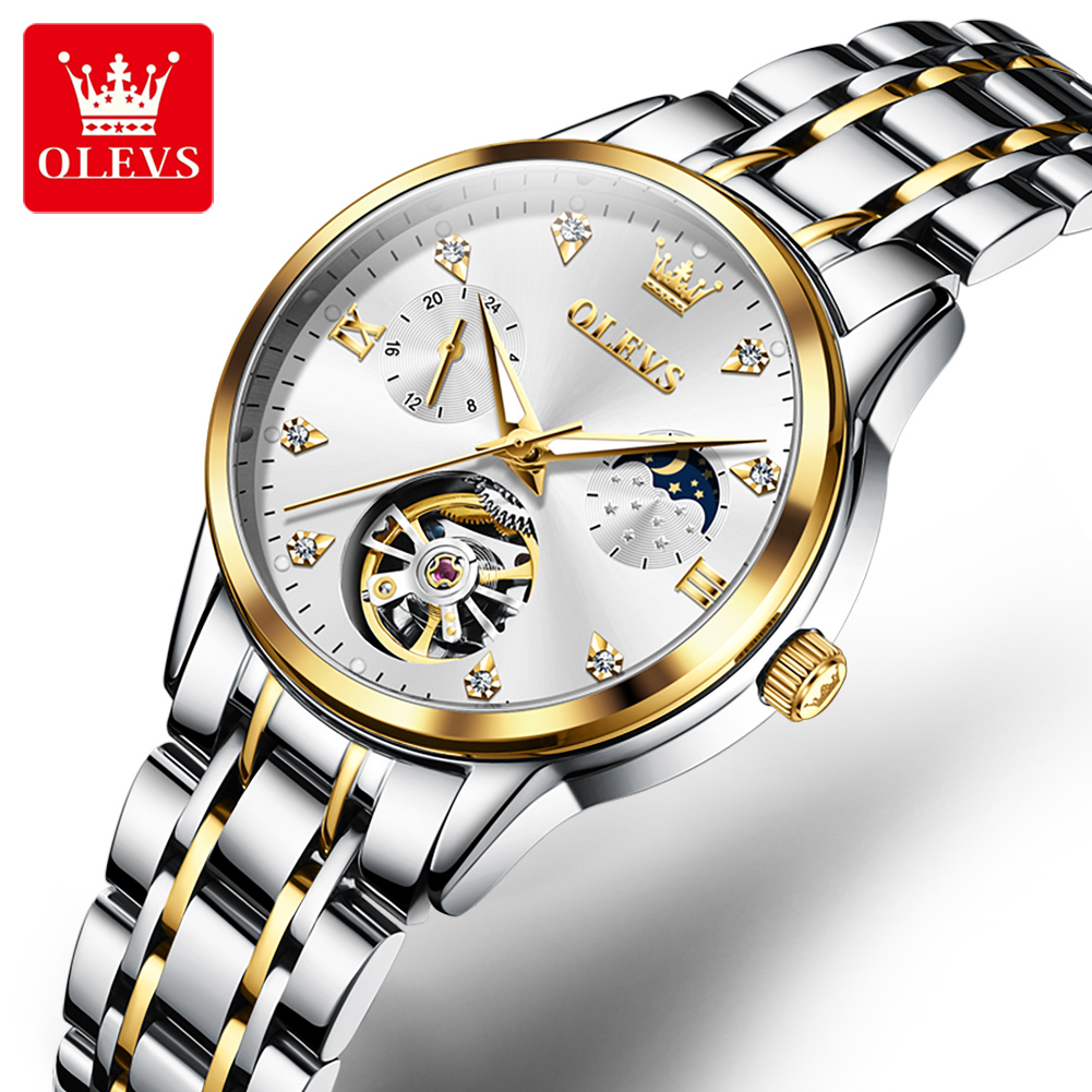 Skeleton Mechanical Watch - OLEVS 6608 Skeleton Automatic Women's Watches
