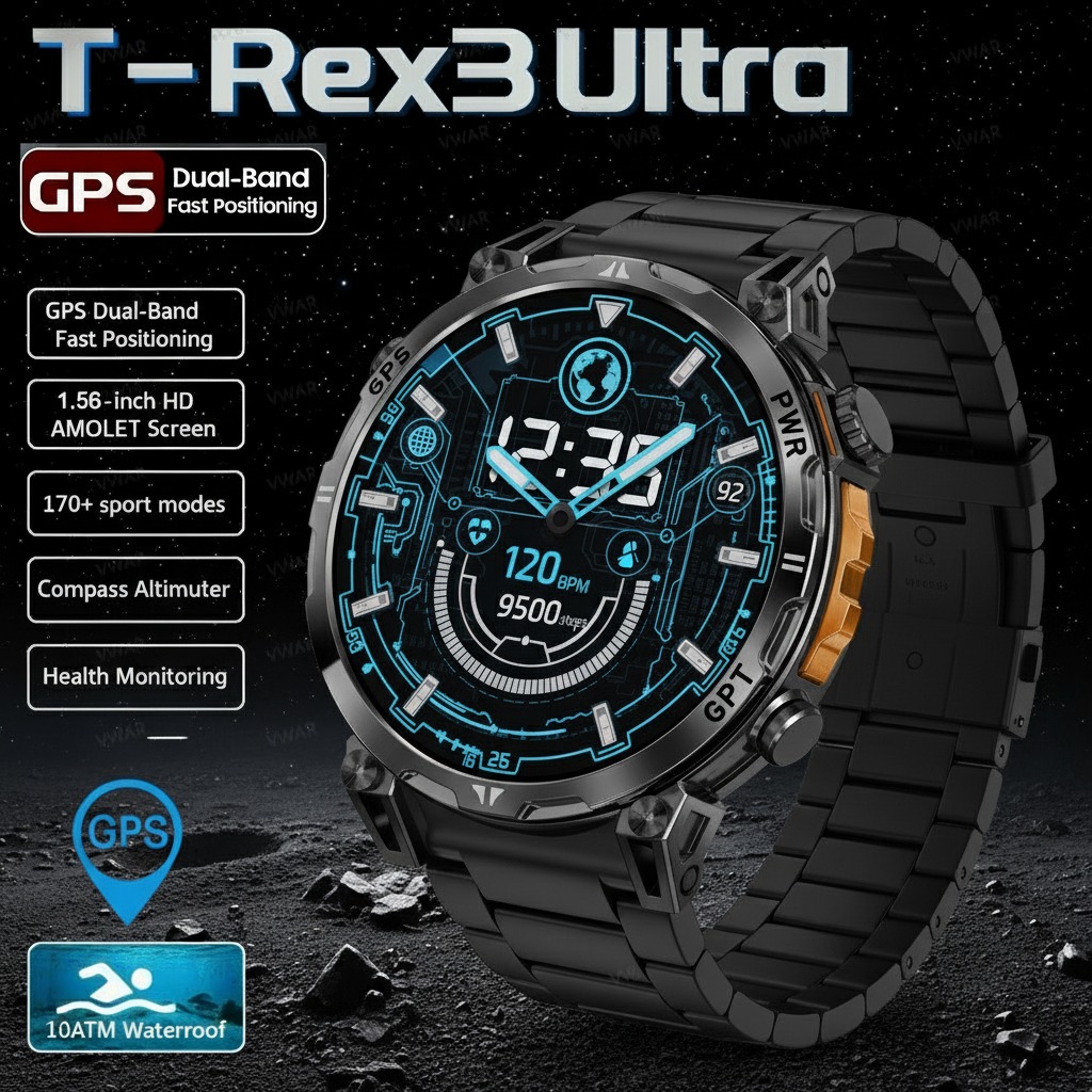 Smartwatch Watches For Men Digital - 2026 New T-Rex 3 Pro Military