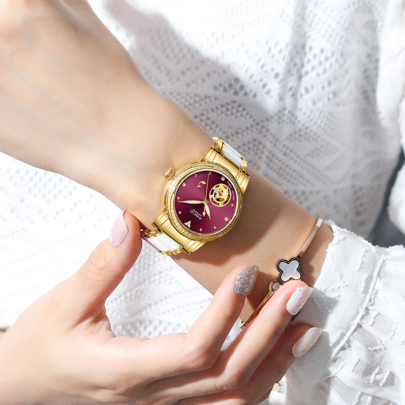 MIGE Ladies Skeleton Auto Watc - Skeleton Mechanical Watch recension och pris