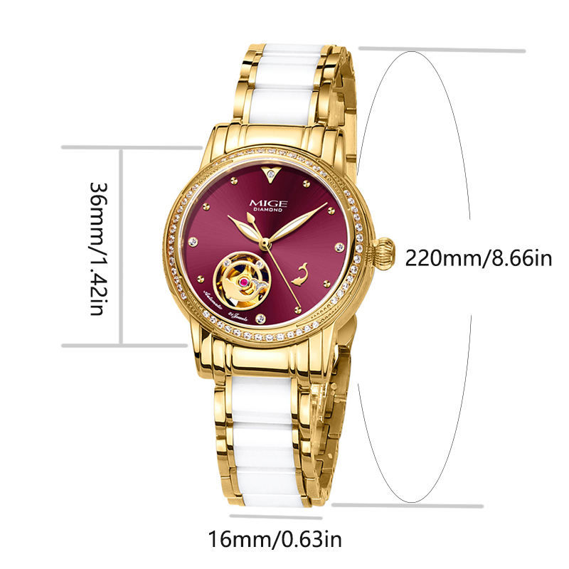 MIGE Ladies Skeleton Auto Watc - Skeleton Mechanical Watch recension och pris