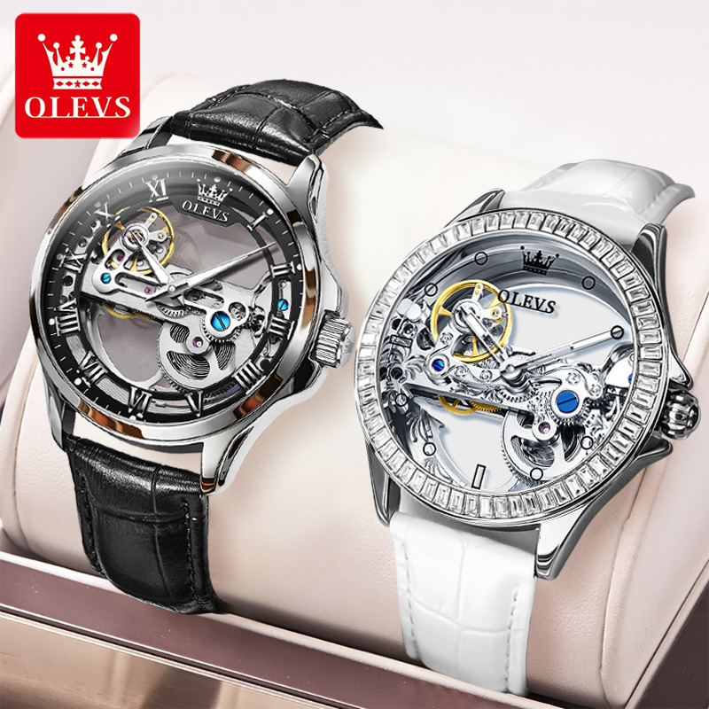 OLEVS Couple Watches Original  - Skeleton Mechanical Watch recension och pris