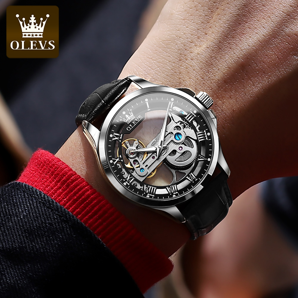 OLEVS Couple Watches Original  - Skeleton Mechanical Watch recension och pris