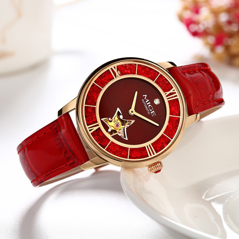 MIGE Ladies Star Skeleton Auto - Skeleton Mechanical Watch recension och pris