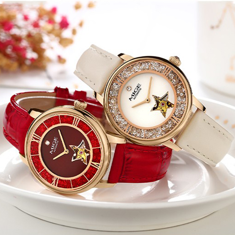 MIGE Ladies Star Skeleton Auto - Skeleton Mechanical Watch recension och pris