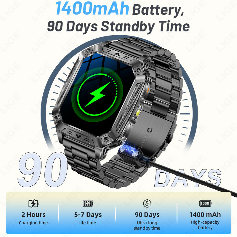 LIGE Military outdoor SmartWat - Smartwatch Watches For Men recension och pris