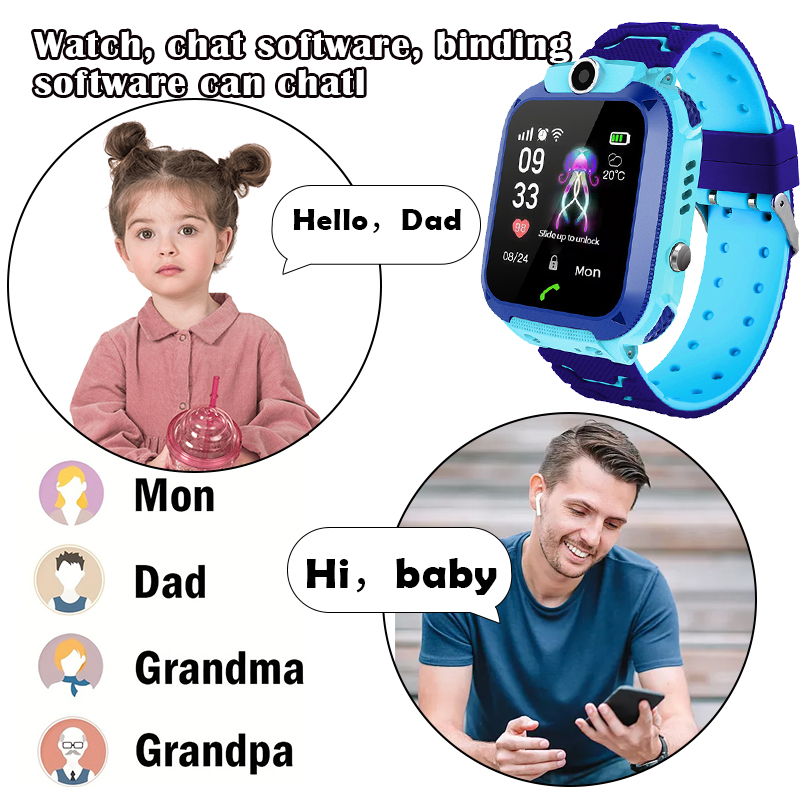 Q12B Kids Smart Watch with SOS - Smartwatch Watches Gift For Boys With Gps recension och pris