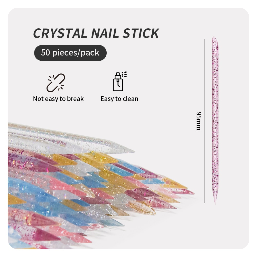 50 Pcs Nail Cuticle Pusher Cry - Crystal Press Tool recension och pris