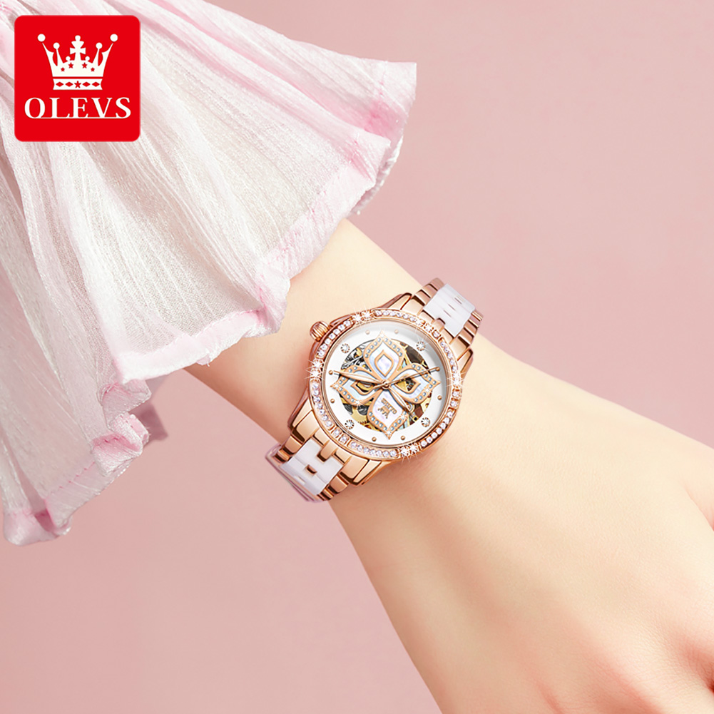 OLEVS Automatic Watch For Wome - Skeleton Mechanical Watch recension och pris