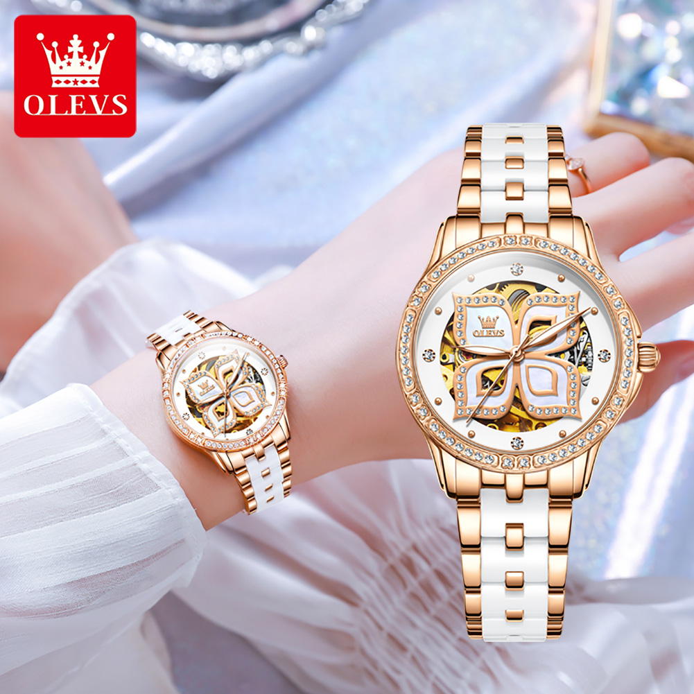 OLEVS Automatic Watch For Wome - Skeleton Mechanical Watch recension och pris