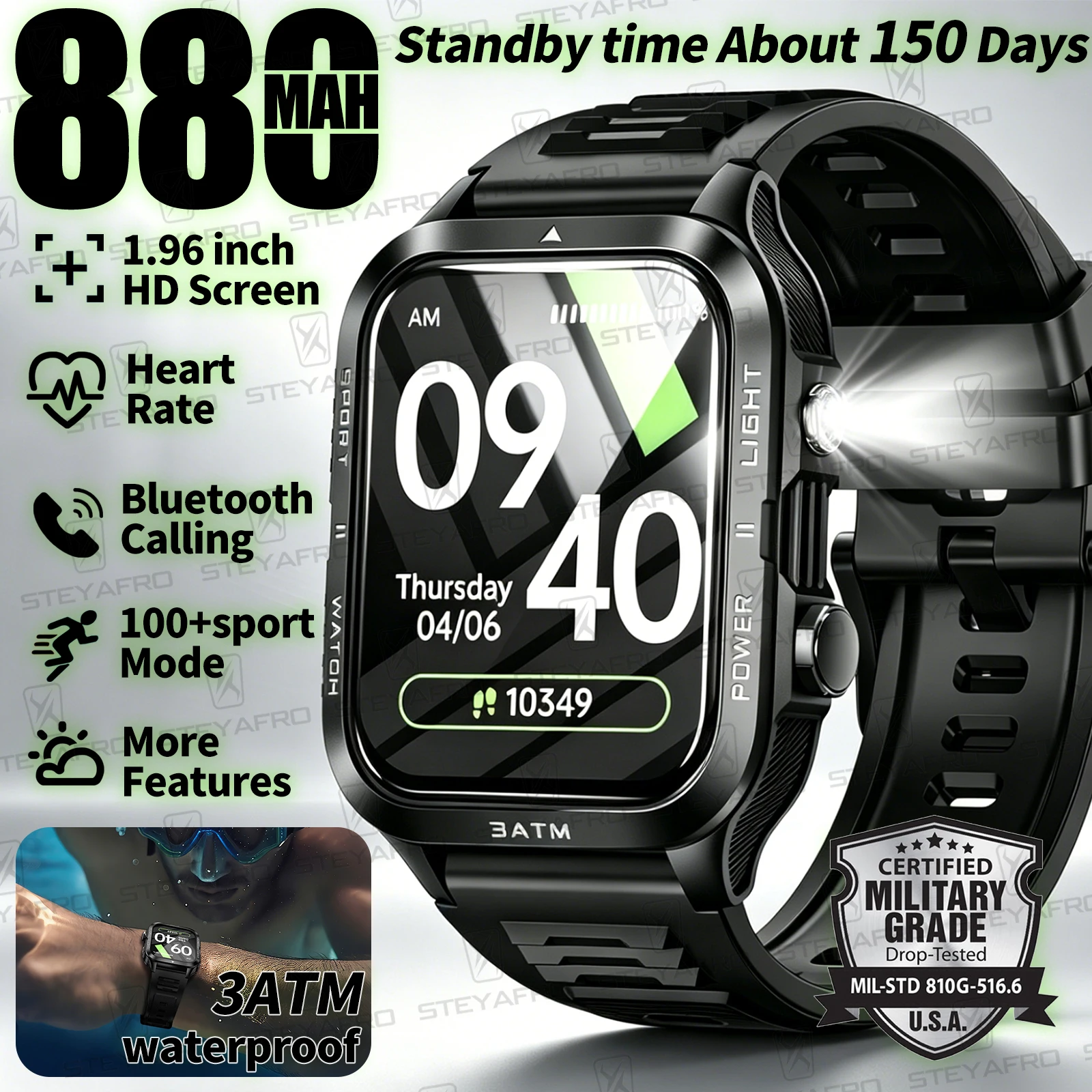 Military Grade SmartWatch Men  - Smartwatch Watches For Men Digital recension och pris